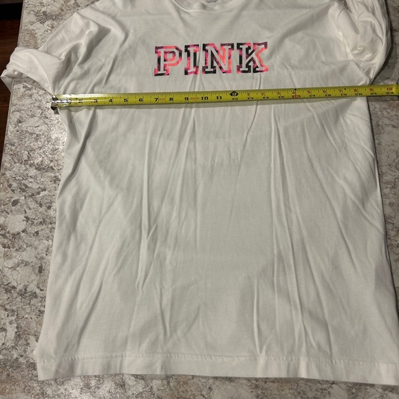 VS PINK Long Sleeve Tee Shirt NWT Small Neon White - Picture 6 of 10